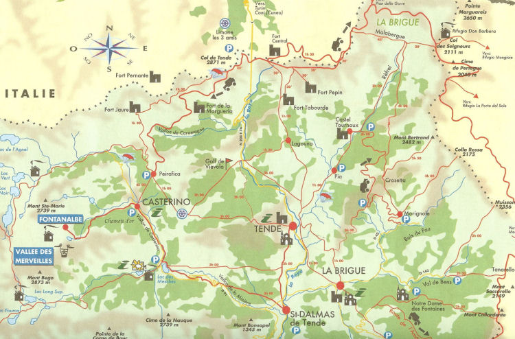 Carta turistica della Valle Roya (Francia) (122851 bytes)